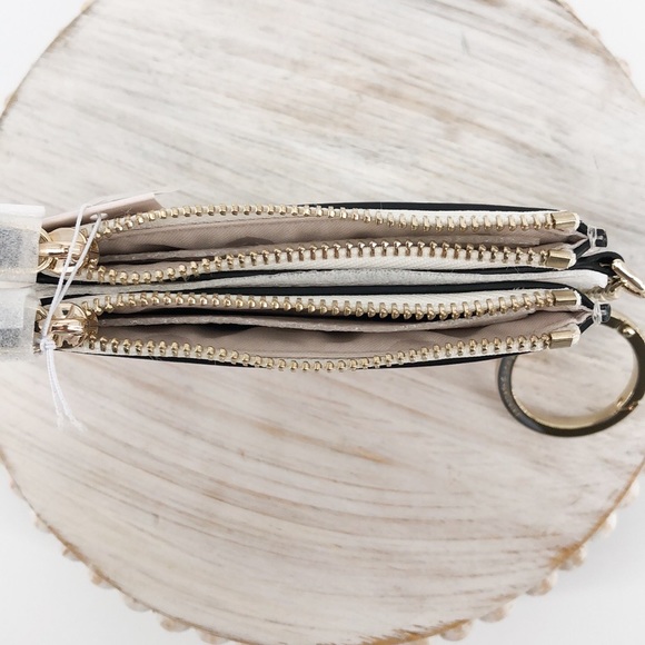 Kate Spade Black White Lucky Draw Double Zip Coin - Picture 8 of 9